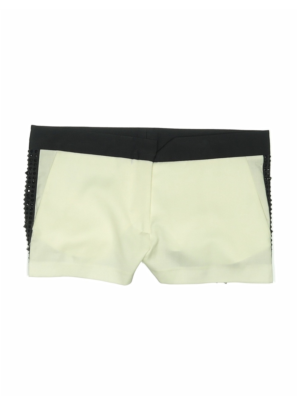 Philipp Plein Black and Cream Embellished Bike Shorts